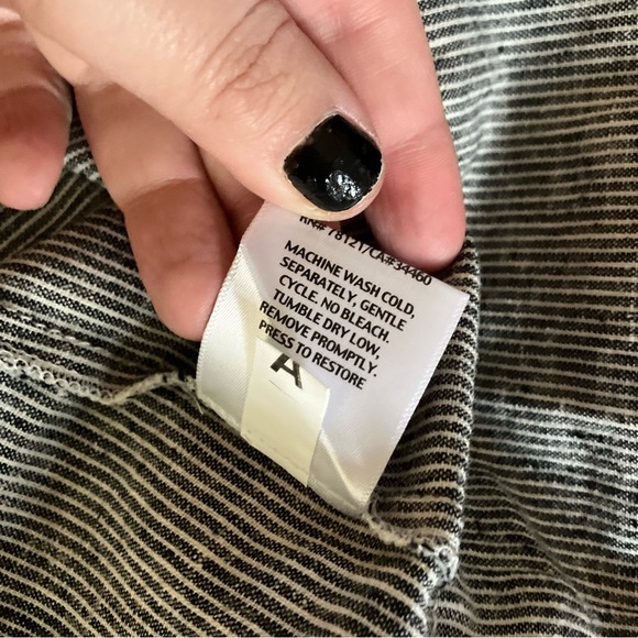 Eileen Fisher Organic Cotton Hemp Tank Dress Railroad Stripe Medium - Picture 6 of 7